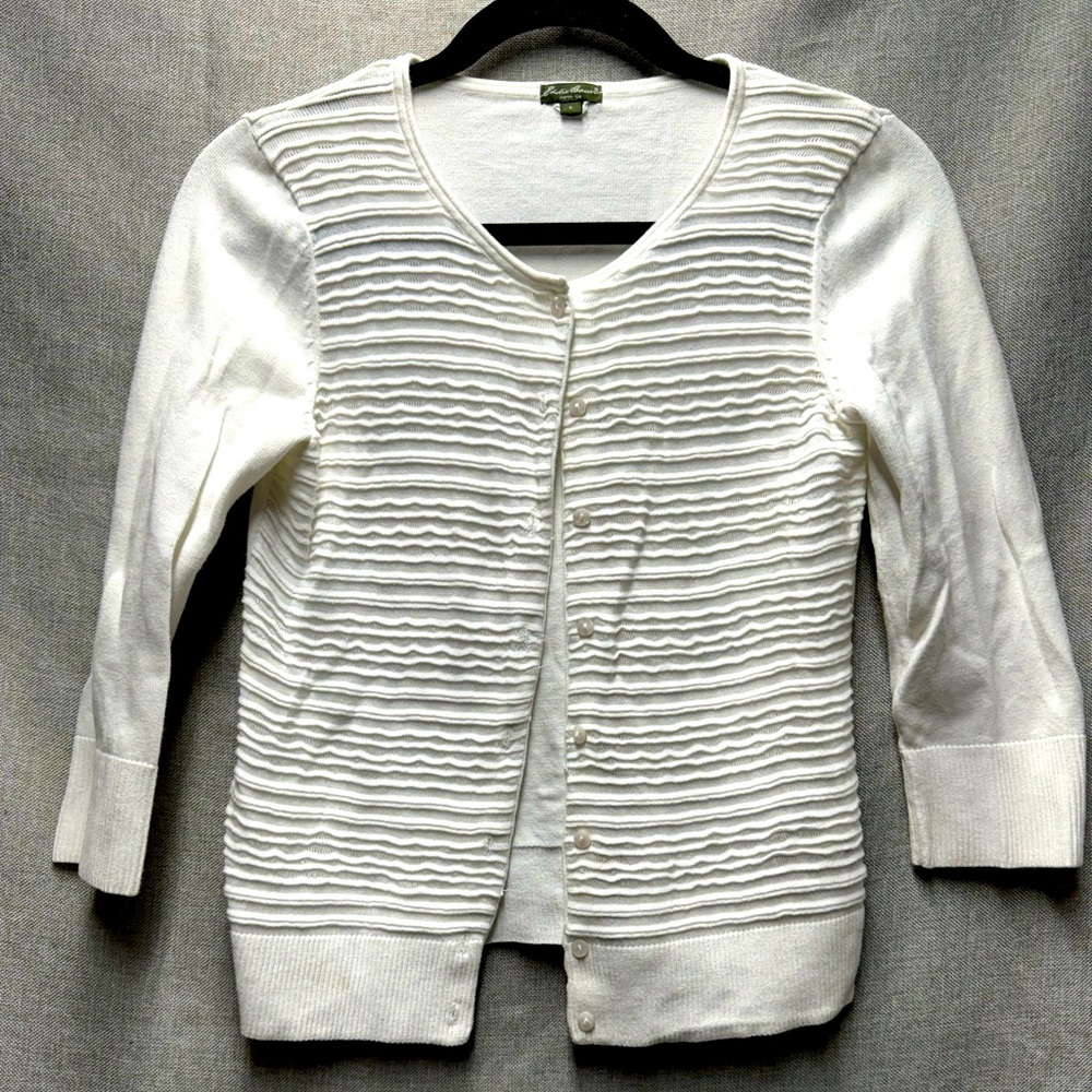 White cardigan